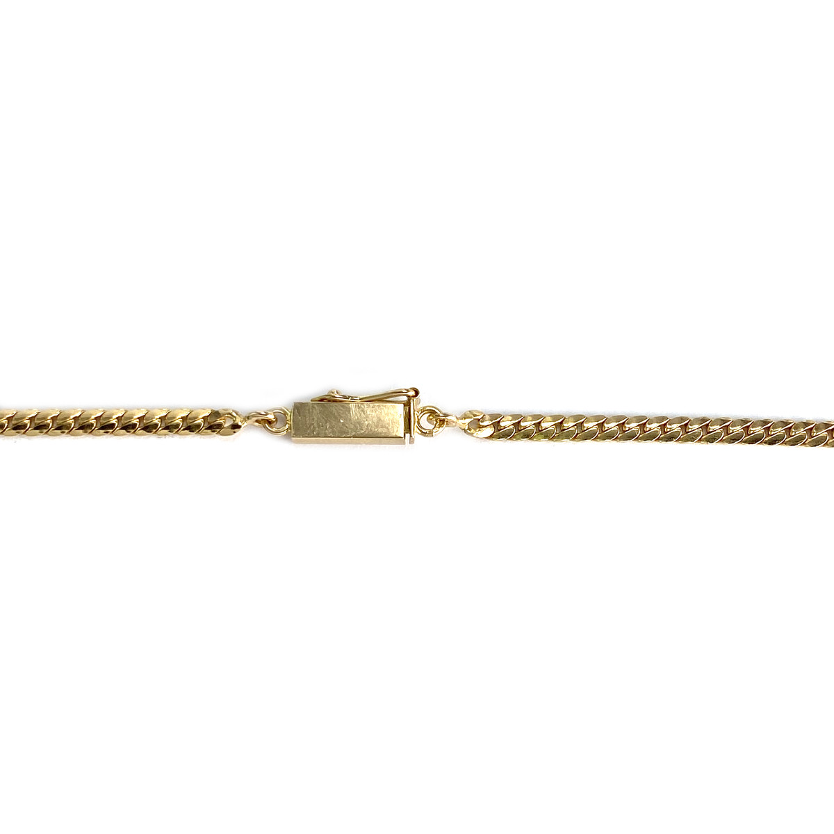 Collier d'occasion or 750 jaune maille anglaise saphir diamants - vue 3