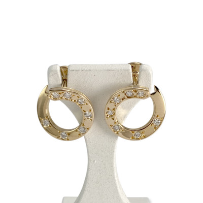 Boucles d'oreilles d'occasion or 750 jaune diamants - vue 1