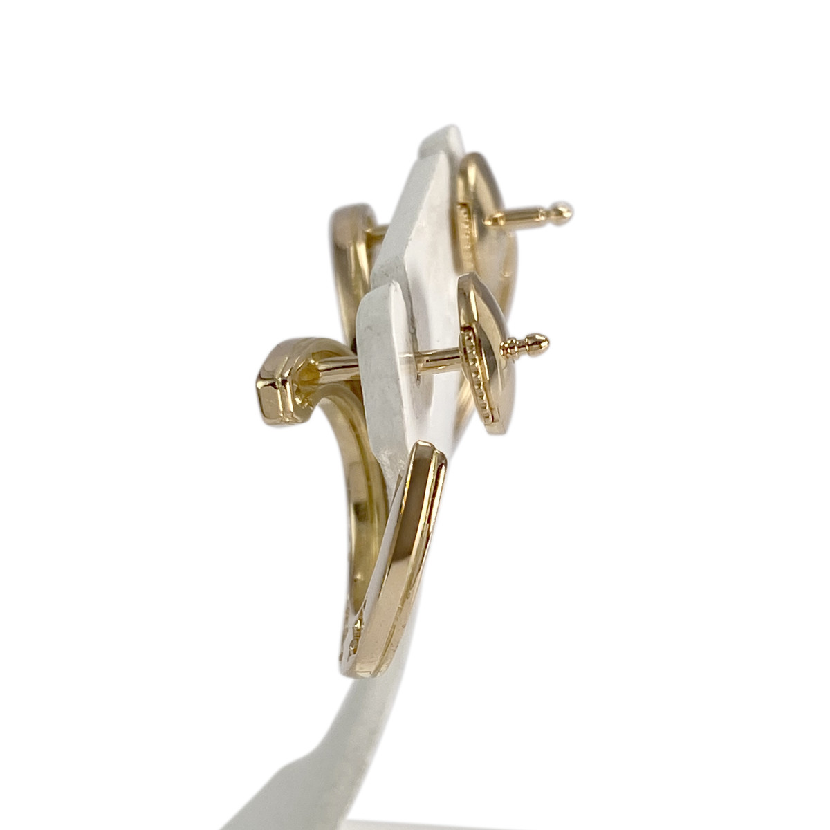 Boucles d'oreilles d'occasion or 750 jaune diamants - vue 2