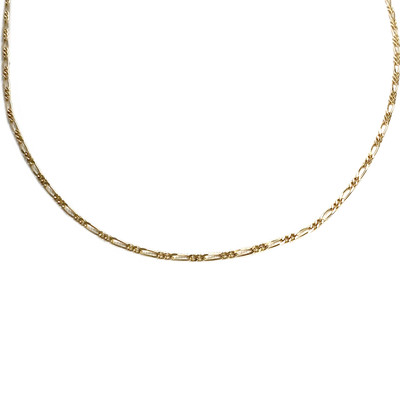 Chaîne d'occasion or 750 jaune maille cheval et alternée 40,5 cm