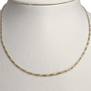 Chaîne d'occasion or 750 jaune maille cheval et alternée 40,5 cm