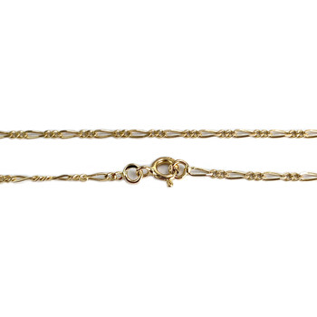 Chaîne d'occasion or 750 jaune maille cheval et alternée 40,5 cm