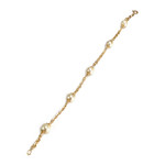 Bracelet d'occasion or 750 jaune maille forçat perles de culture - vue 2