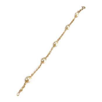 Bracelet d'occasion or 750 jaune maille forçat perles de culture