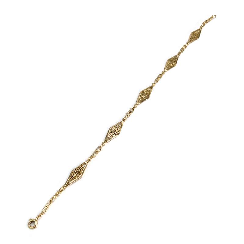 Bracelet d'occasion or 750 jaune maille fantaisie - vue 2
