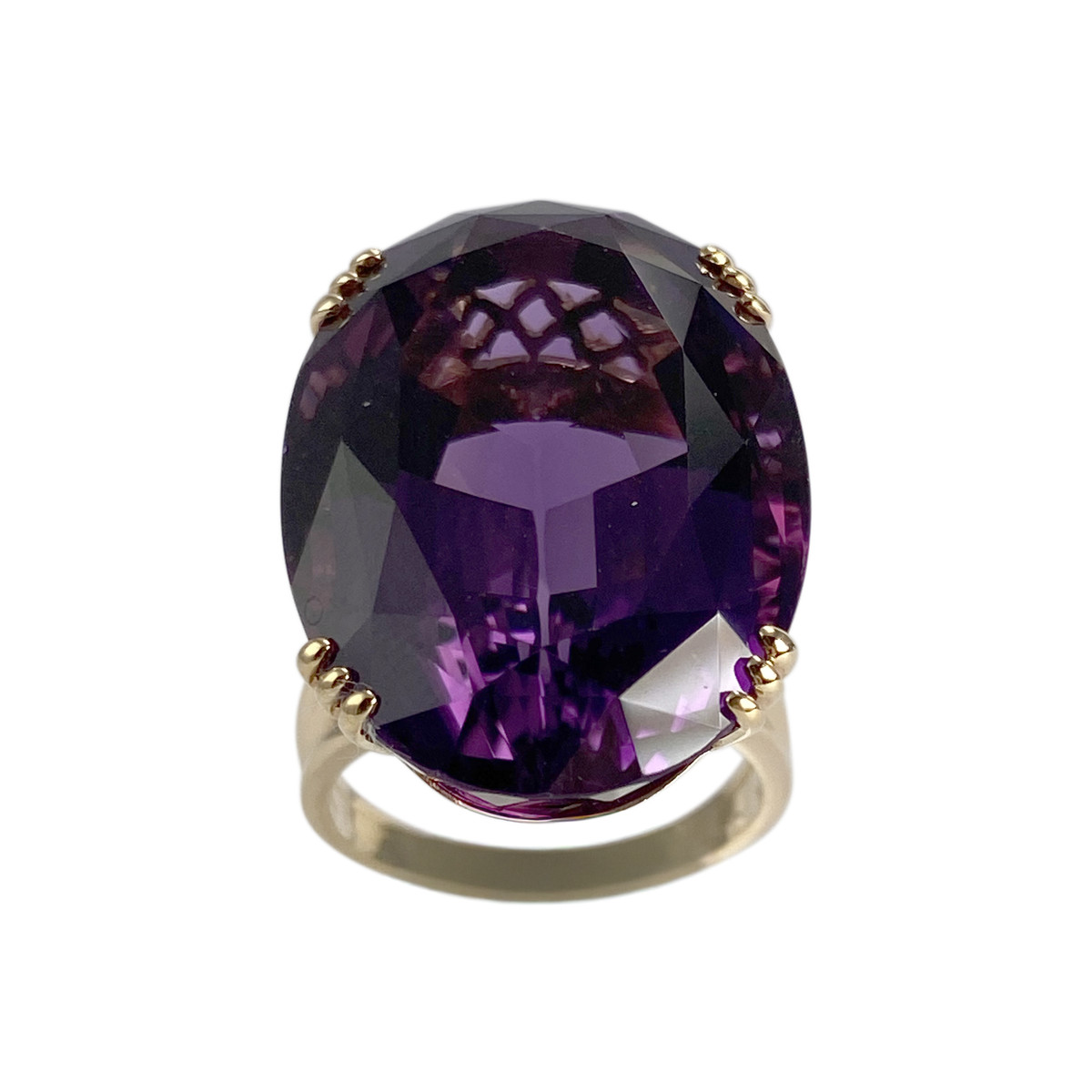 Bague d'occasion or 750 jaune améthyste