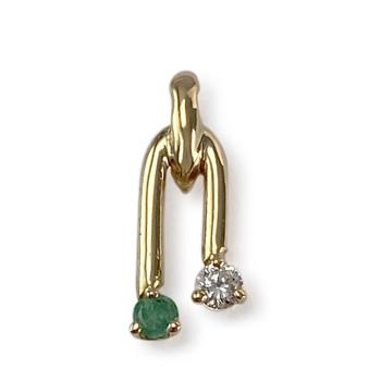 Pendentif d'occasion or 750 jaunezirconia emeraude