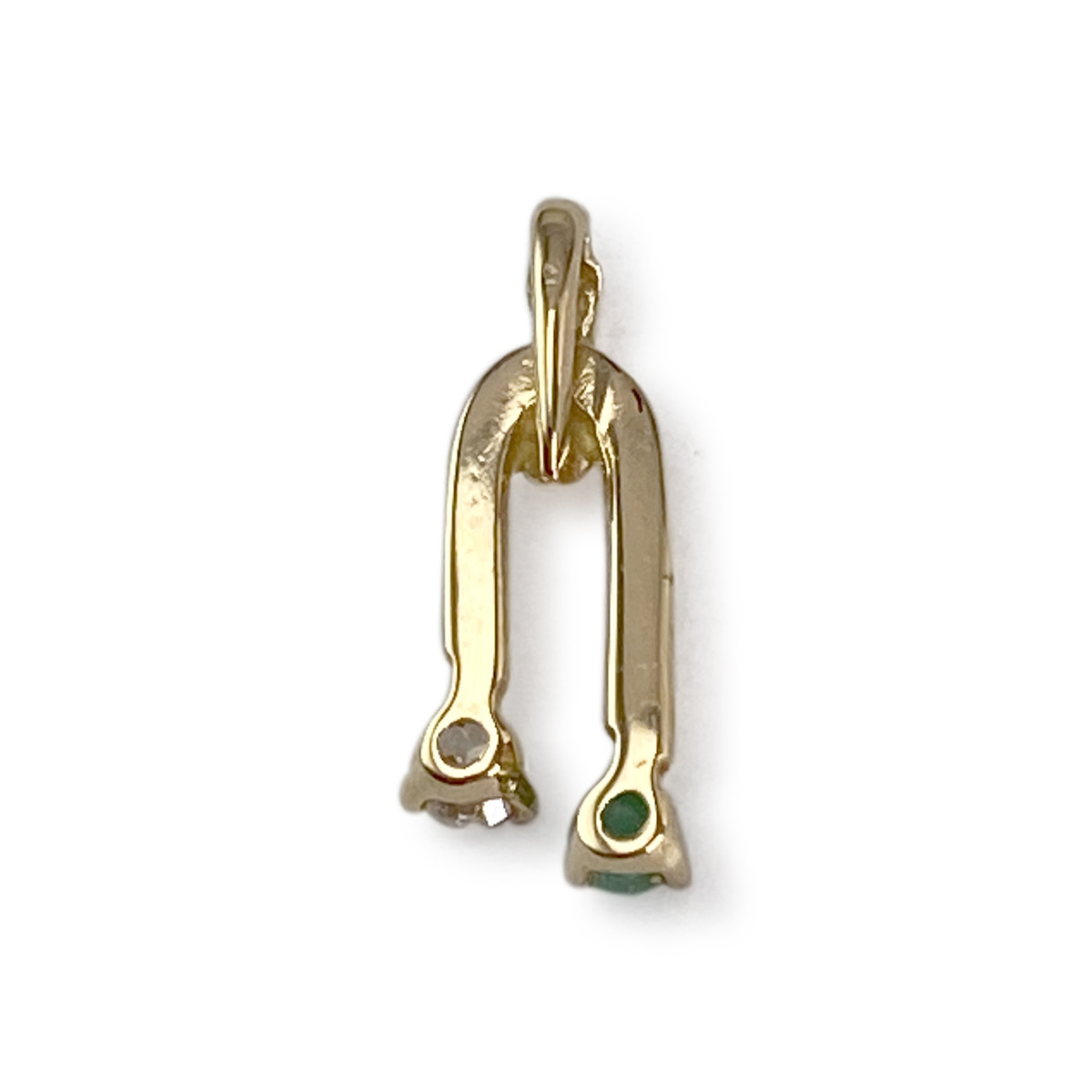 Pendentif d'occasion or 750 jaunezirconia emeraude - vue 2