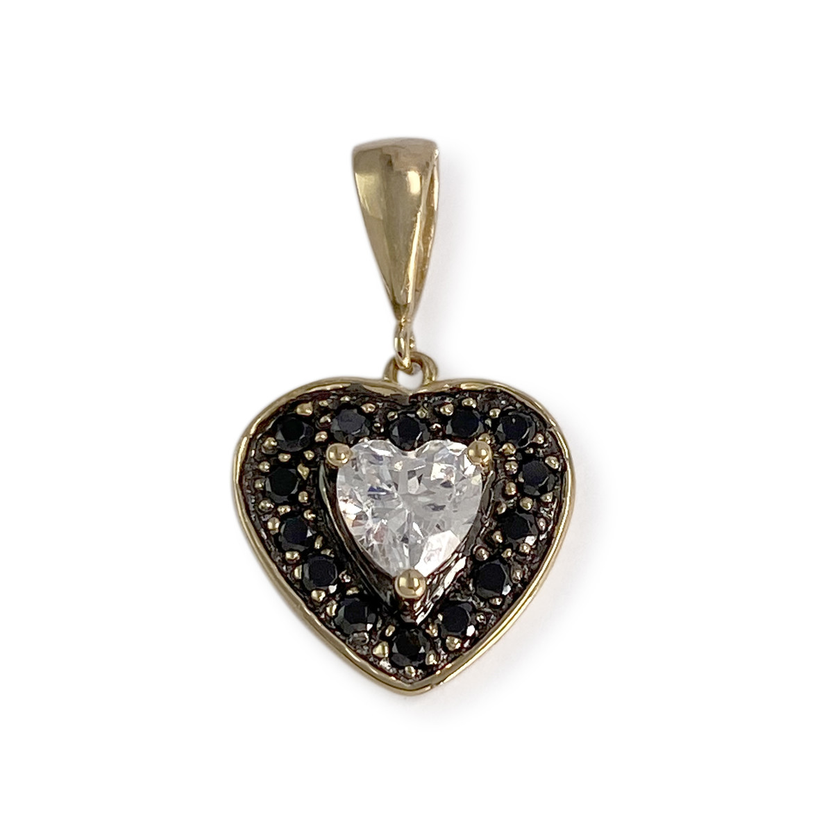 Pendentif coeur d'occasion or 750 jaunezirconia