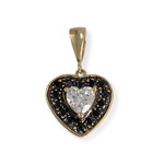 Pendentif coeur d'occasion or 750 jaunezirconia - vue 1