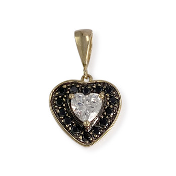Pendentif coeur d'occasion or 750 jaunezirconia