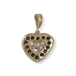 Pendentif coeur d'occasion or 750 jaunezirconia - vue 2