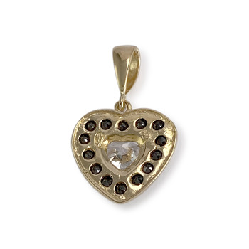 Pendentif coeur d'occasion or 750 jaunezirconia