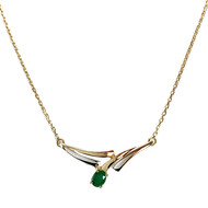 Collier d'occasion or 750 jaune maille forcat emeraude