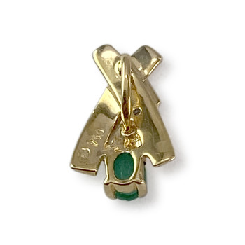 Pendentif d'occasion or 750 jaune emeraude diamant
