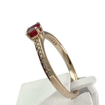 Bague d'occasion or 585 jaune rubis diamant