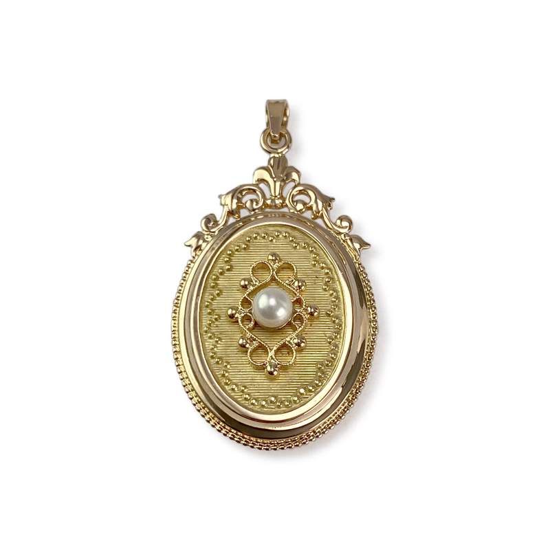Pendentif d'occasion or 750 jaune perle de culture - vue 1