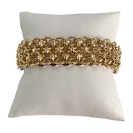 Second-hand bracelet 750 yellow gold fancy mesh