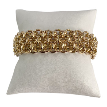 Second-hand bracelet 750 yellow gold fancy mesh