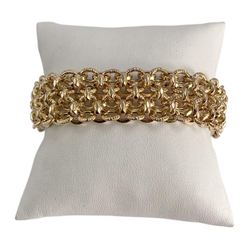 Bracelet d'occasion or 750 jaune maille fantaisie - vue 1