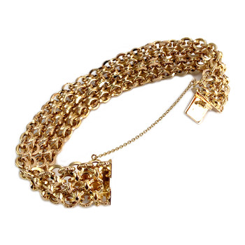 Second-hand bracelet 750 yellow gold fancy mesh