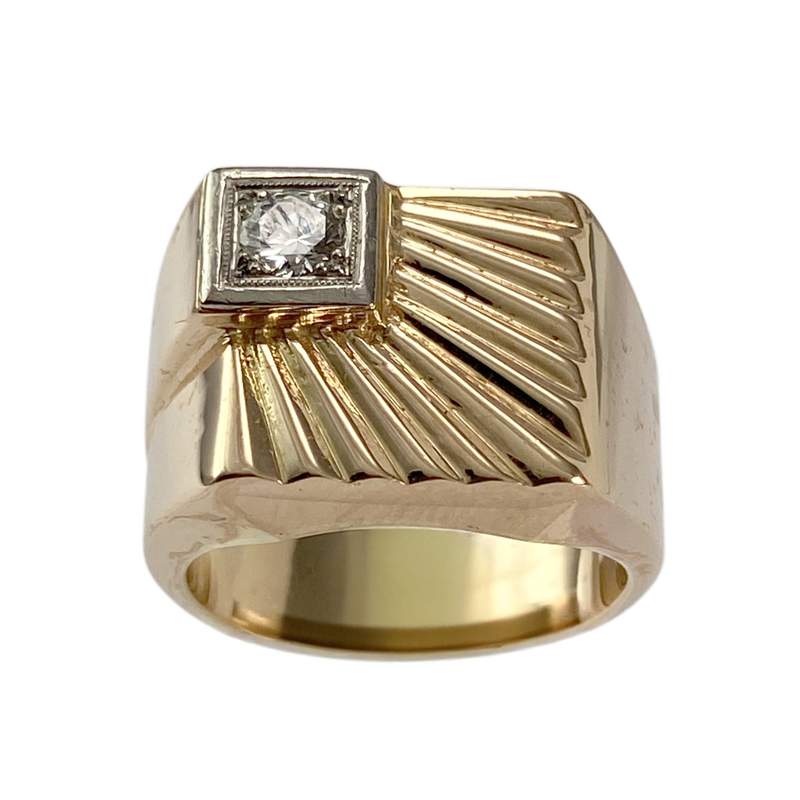 Chevalière d'occasion or 750 jaune diamant - vue 1