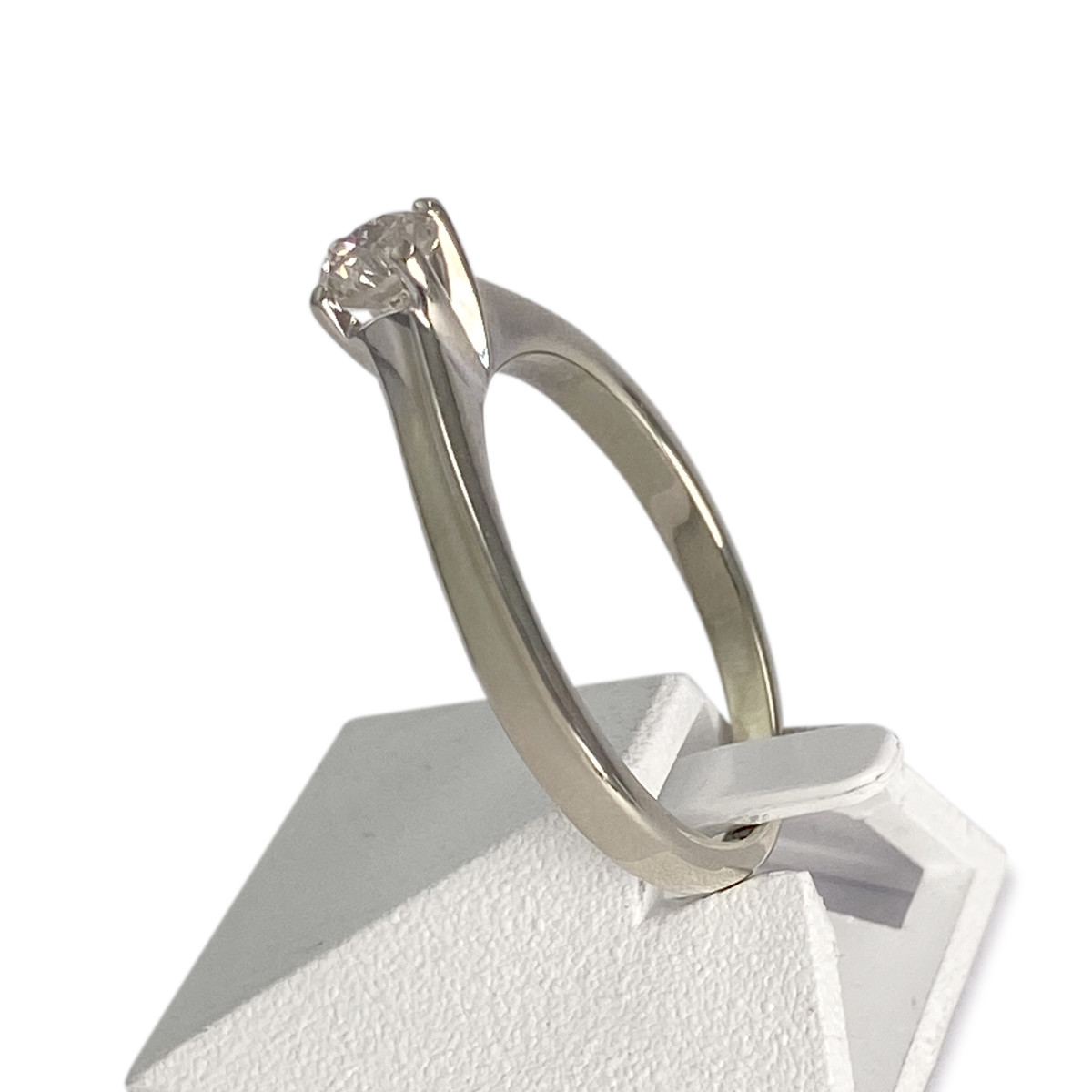 Solitaire d'occasion or 585 blanc diamant - vue 2