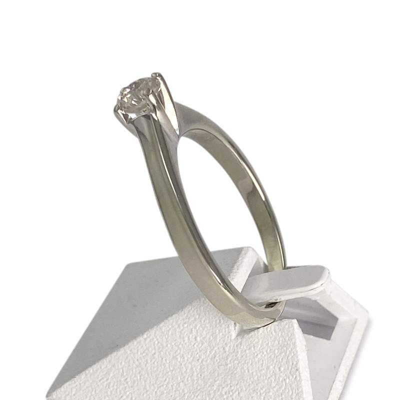 Solitaire d'occasion or 585 blanc diamant - vue 2