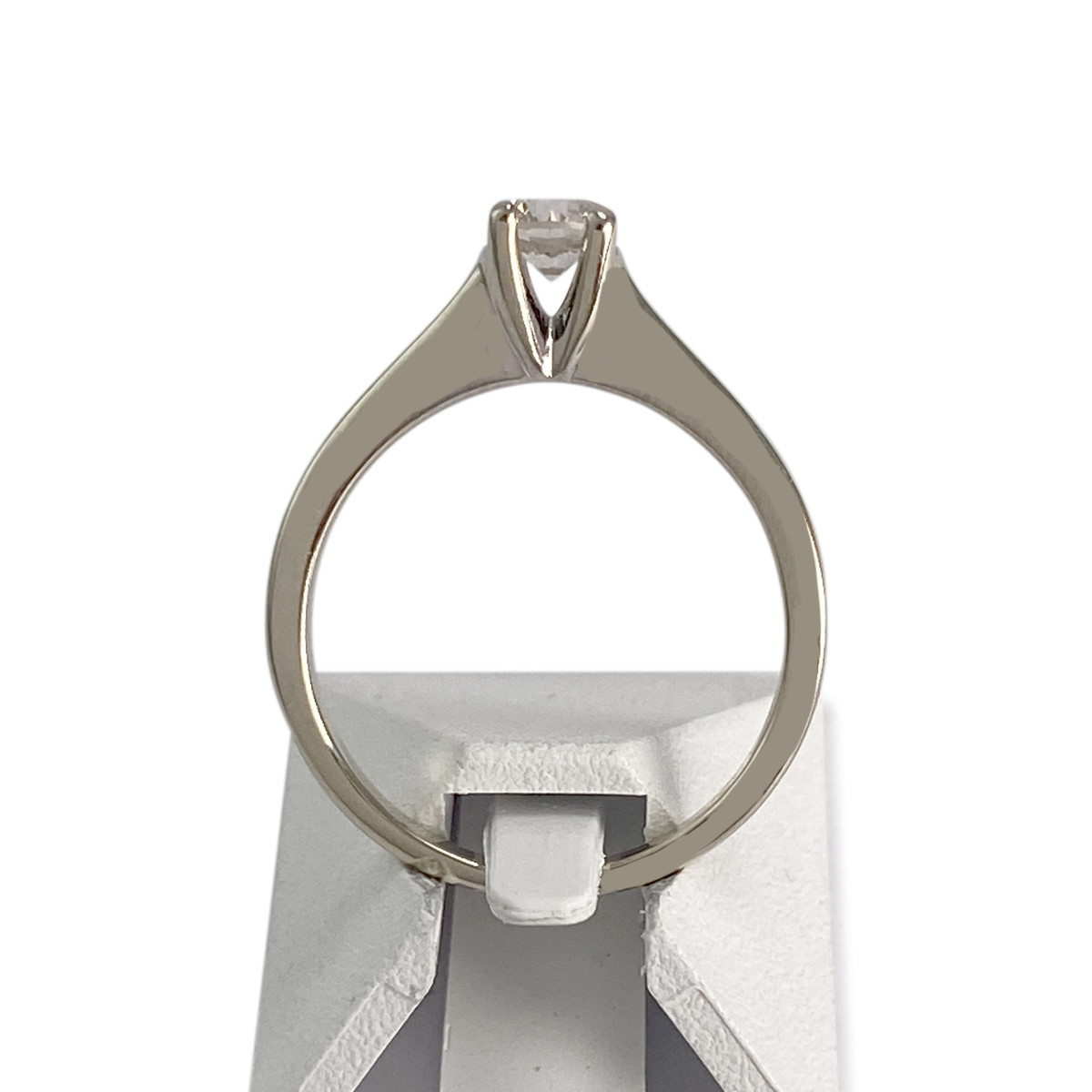 Solitaire d'occasion or 585 blanc diamant - vue 3