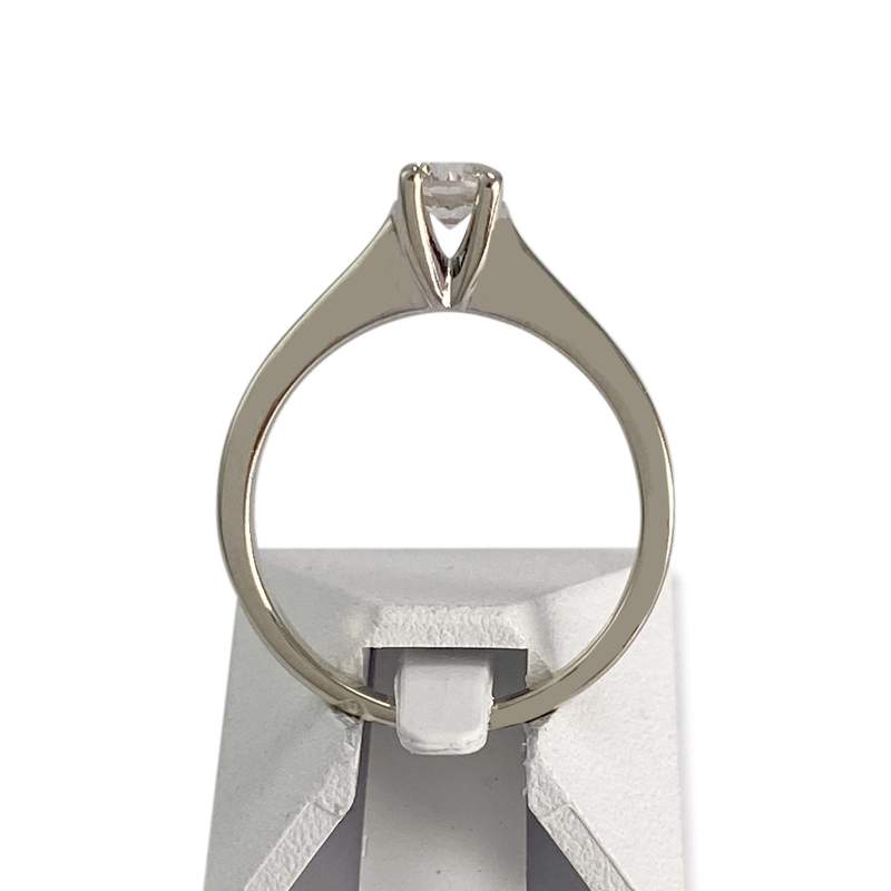 Solitaire d'occasion or 585 blanc diamant - vue 3