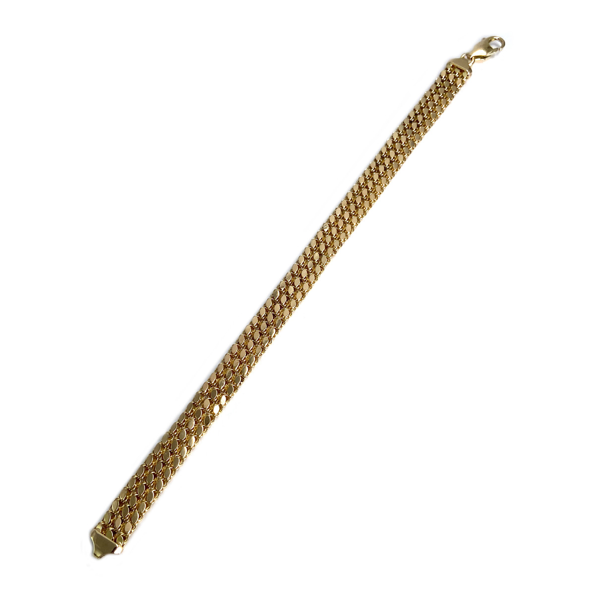 Bracelet d'occasion or 585 jaune maille fantaisie - vue 2