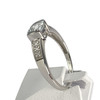 Bague d'occasion or 750 blanc diamants aigue marine - vue V2