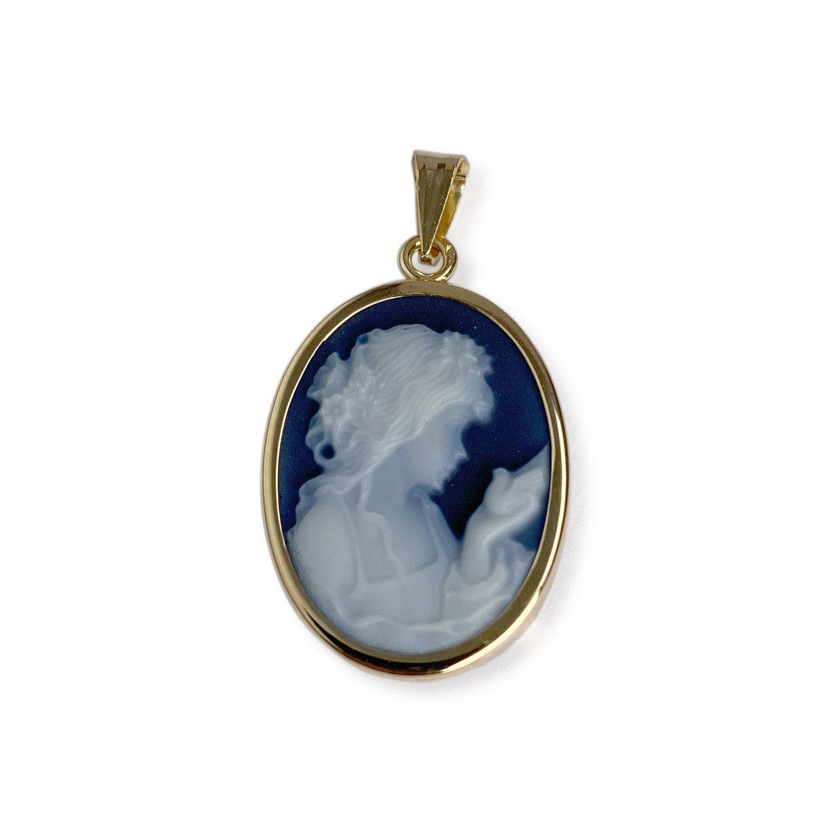 Tweedehands gouden hanger 750 geel camee