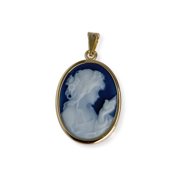 Tweedehands gouden hanger 750 geel camee