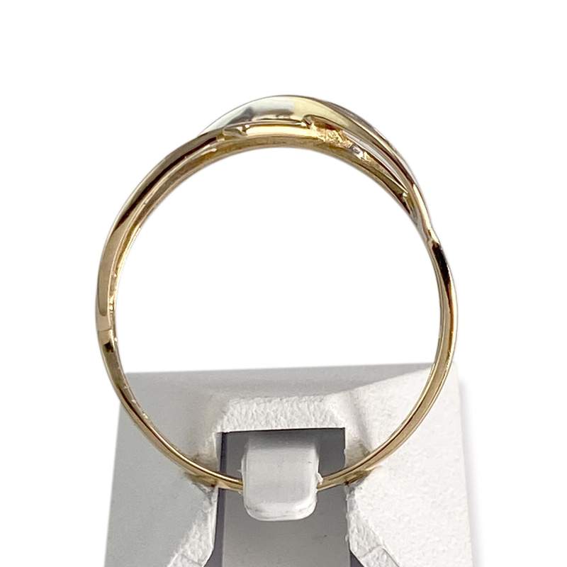 Pre-owned 750 two-tone gold ring with diamonds - view 3