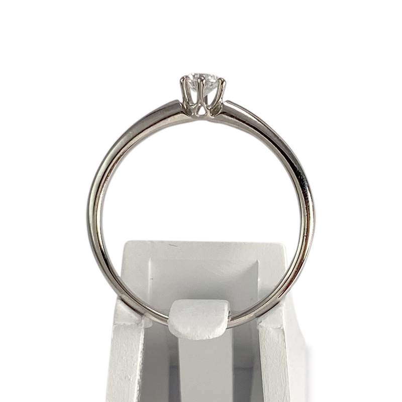 Solitaire d'occasion or 750 blanc diamant - vue 3
