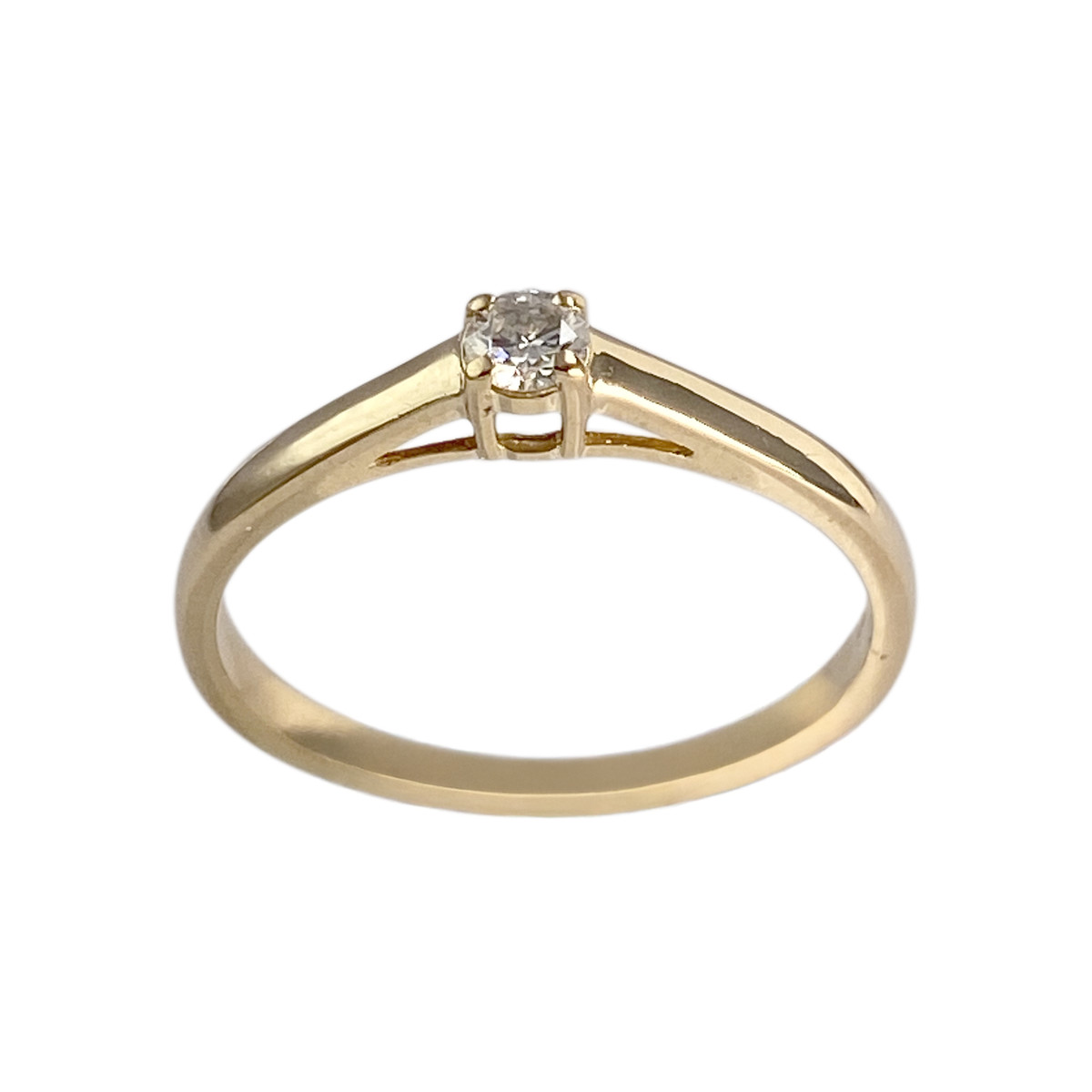 Solitaire d'occasion or 750 jaune diamant