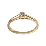 Solitaire d'occasion or 750 jaune diamant - vue 1