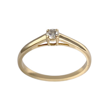 Solitaire d'occasion or 750 jaune diamant