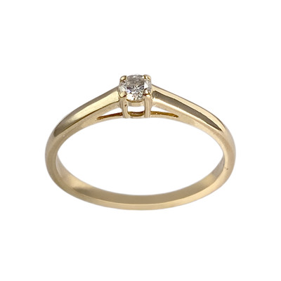 Solitaire d'occasion or 750 jaune diamant