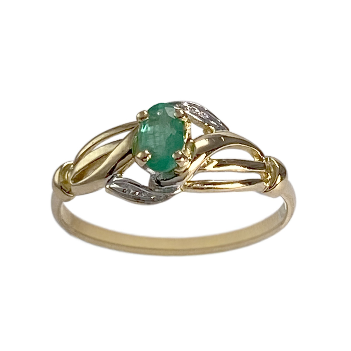 Bague d'occasion 2 tons 750 émeraude