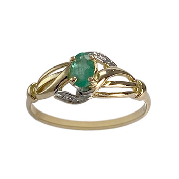 Bague d'occasion 2 tons 750 émeraude