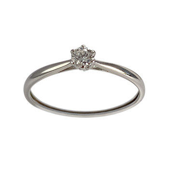 Solitaire tweedehands goud 750 witte diamant