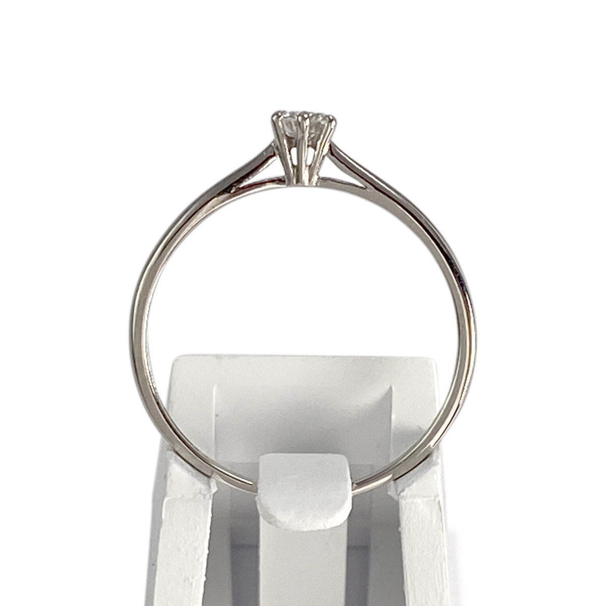 Solitaire d'occasion or 750 blanc diamant - vue 3