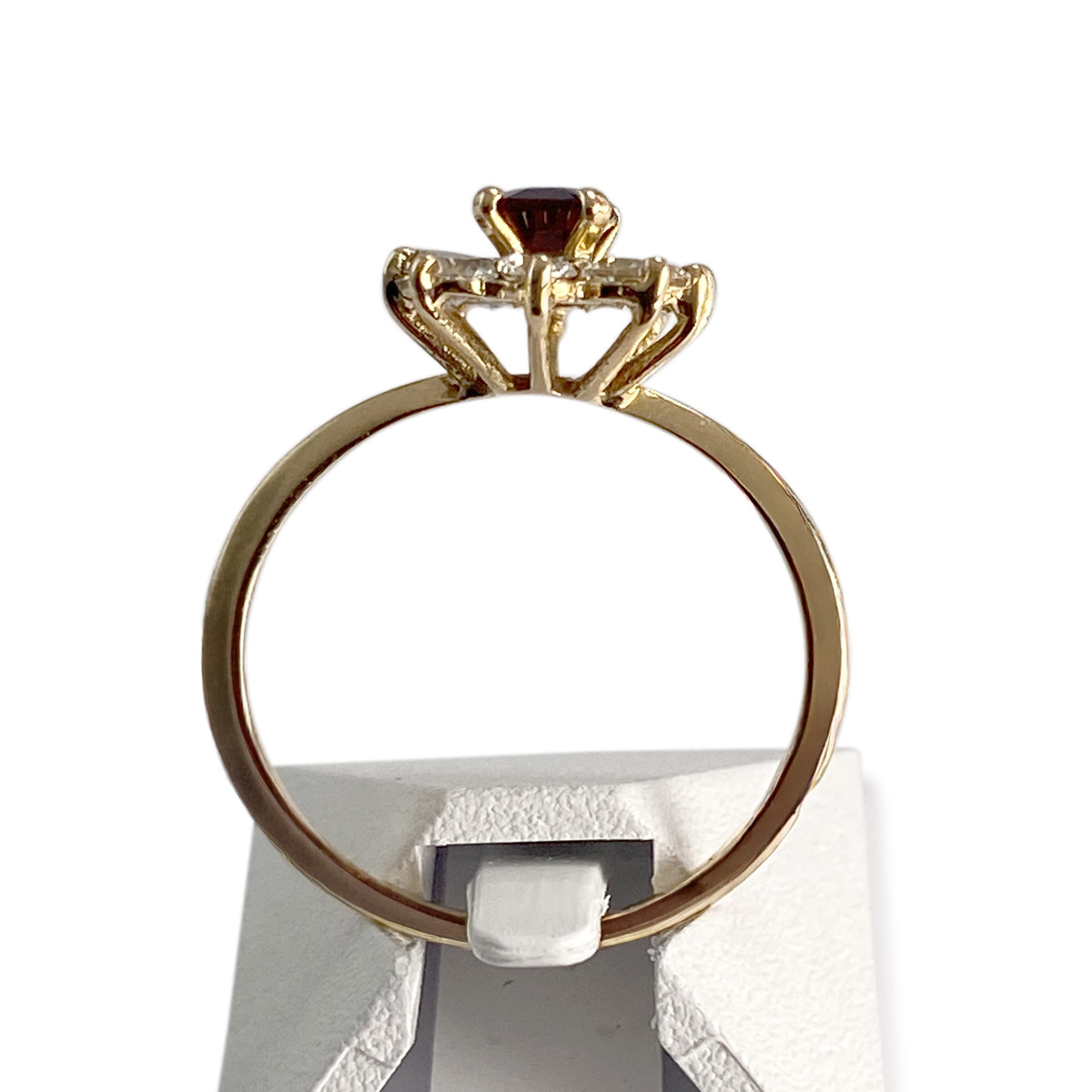 Bague d'occasion or 750 jaune zirconias grenat - vue 3