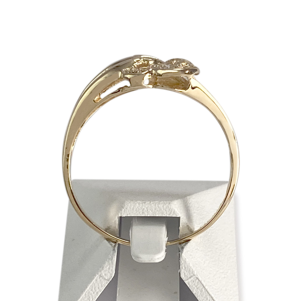 Bague d'occasion or 585 jaune coeur zirconias - vue 3