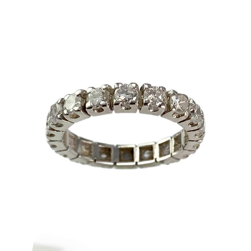 Bague d'occasion or 750 blanc diamants - vue 1