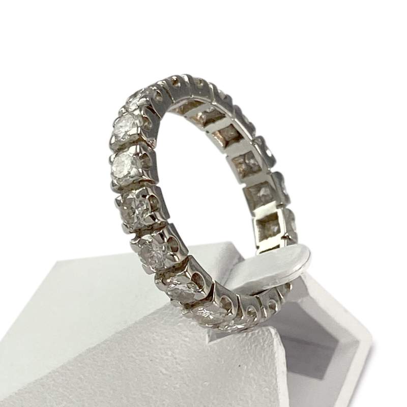 Bague d'occasion or 750 blanc diamants - vue 2