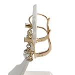 Boucles d'oreilles d'occasion 2 ors 750 spinelles synthétiques - vue 2