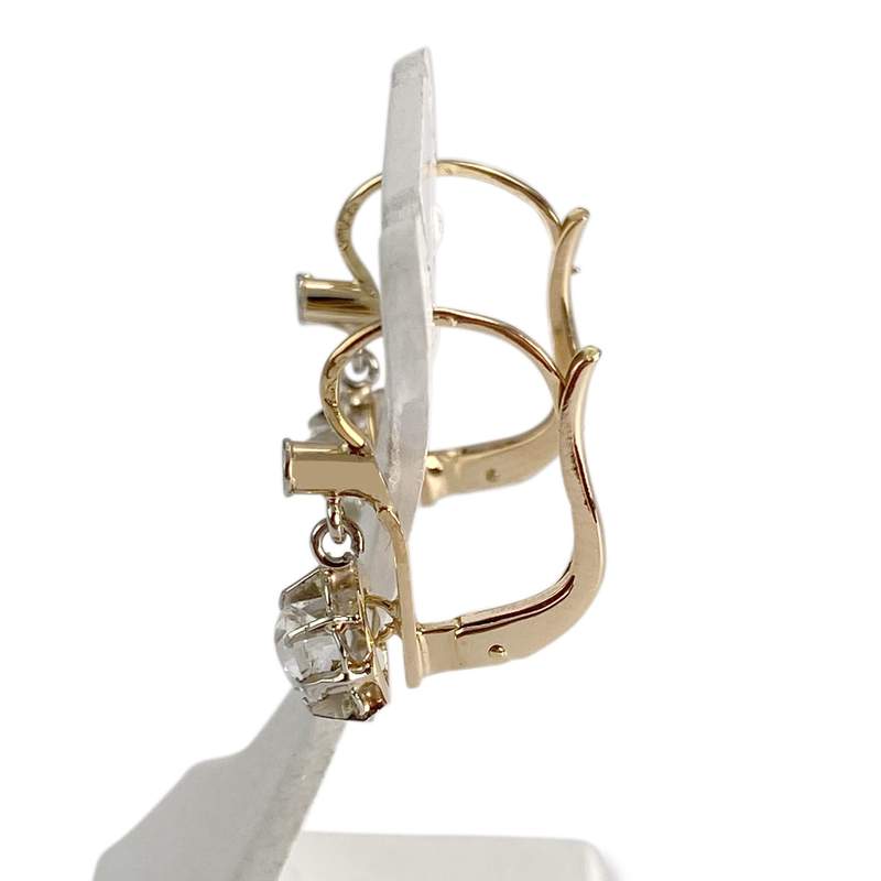 Boucles d'oreilles d'occasion 2 ors 750 spinelles synthétiques - vue 2